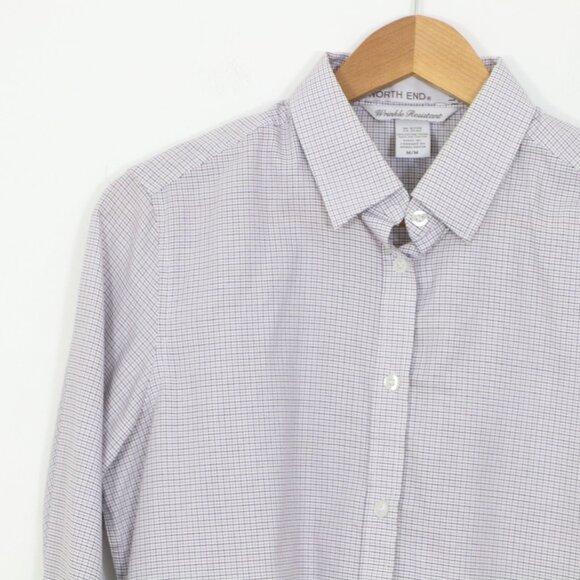 *North End Wrinkle Resistant Purple Line Button Up - Picture 3 of 5